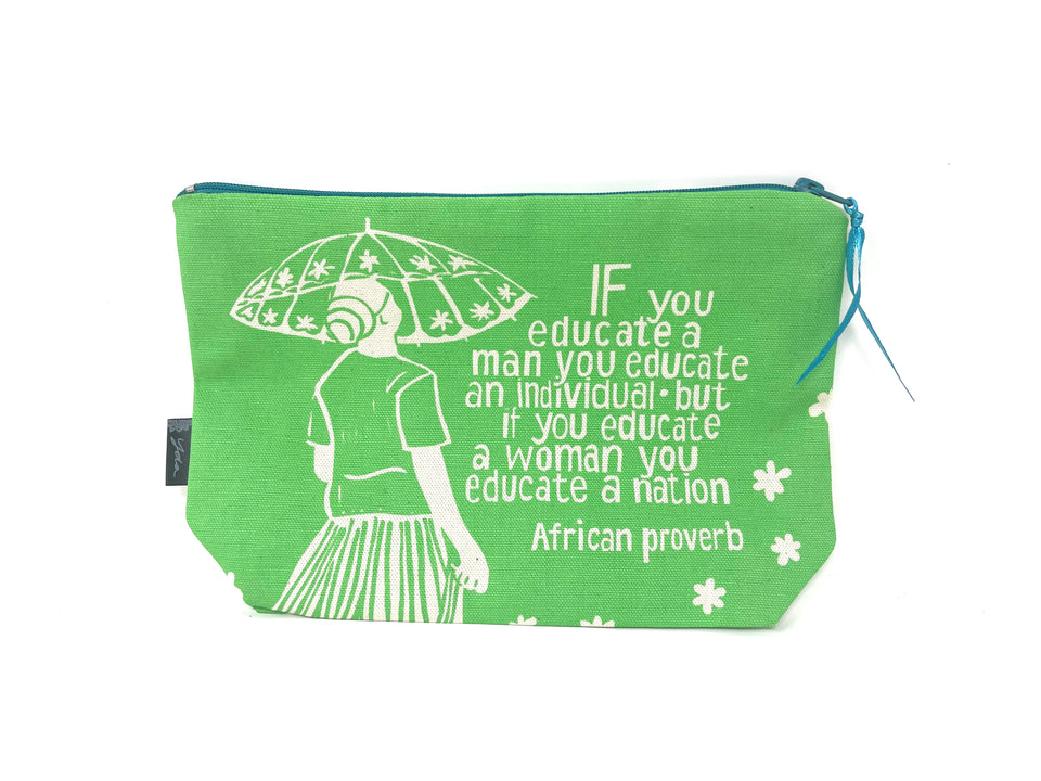 "If You Educate A Man" African Proverb Cosmetic Bag