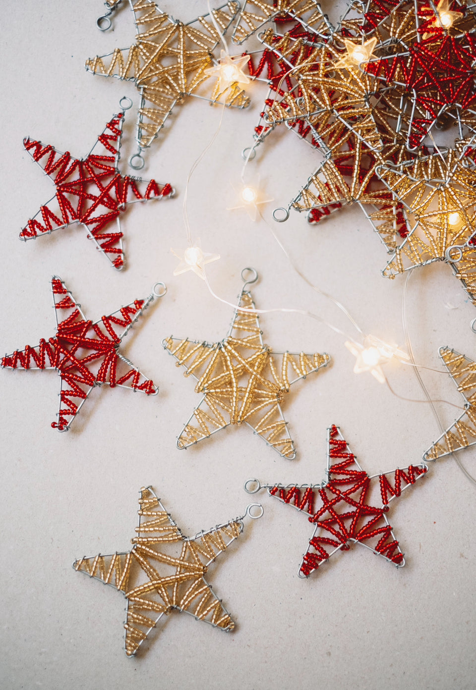 Hand Beaded Zulu Christmas Star Ornaments