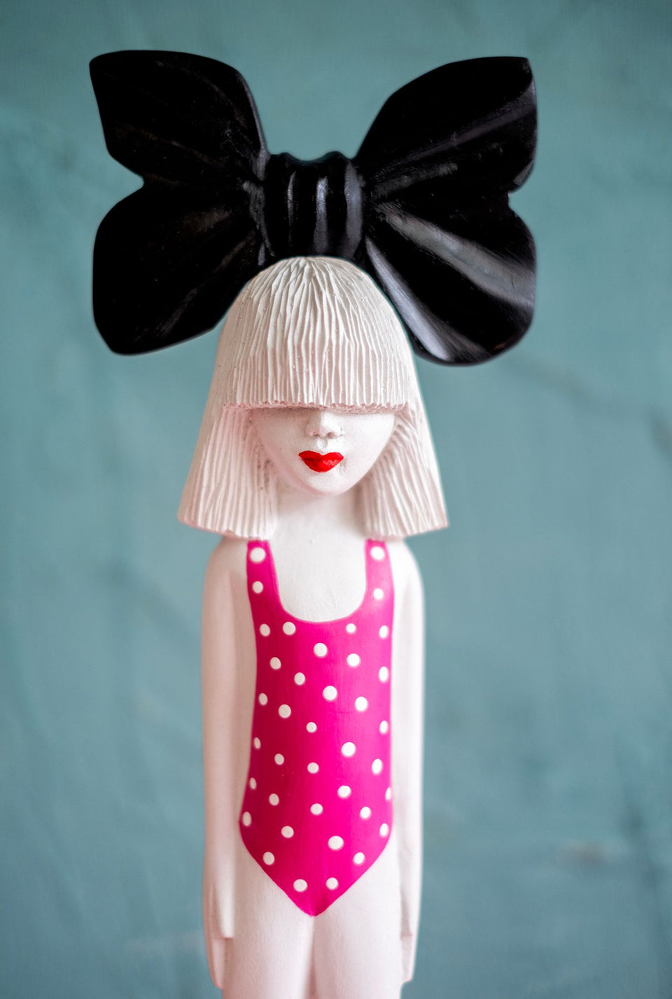 Pink Sia Top Bow African Clonette Doll Figurine