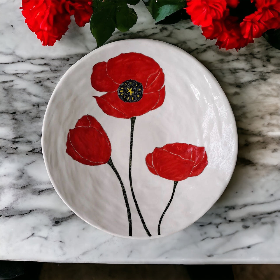 Gemma Orkin Ceramic Large Plate - Poppy