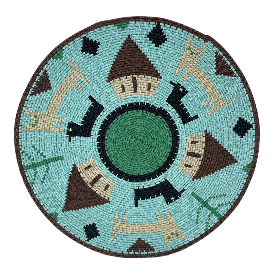 African Wire Coil Woven Story Platter
