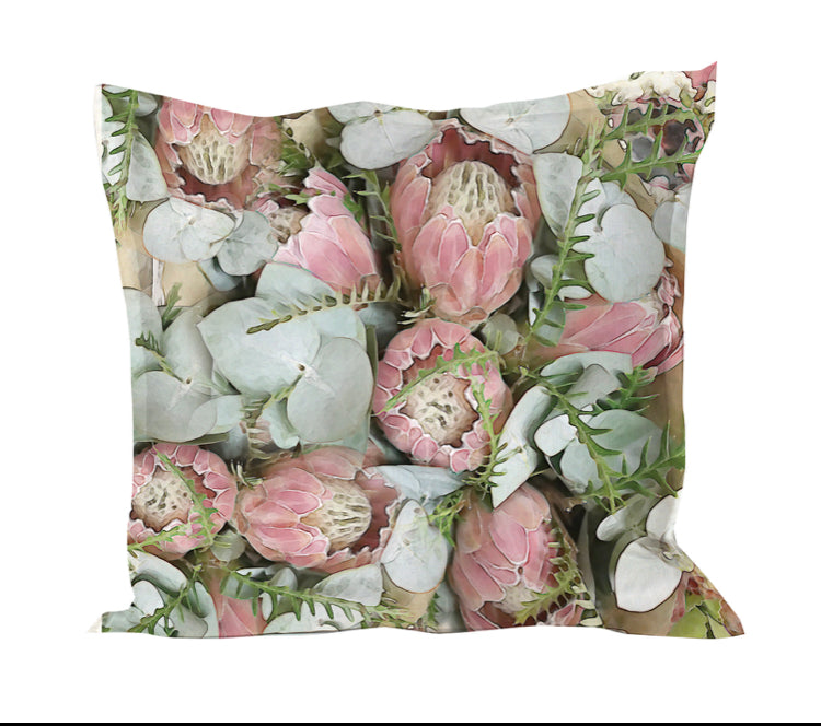 Pink Protea Pillow Cover