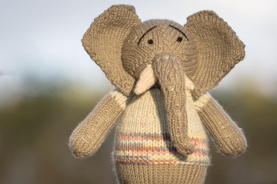 Nzou - Elephant Hand Knitted Soft Toy