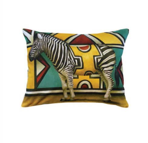 Wildlife Ndebele Decorative Pillow Cover - Zebra