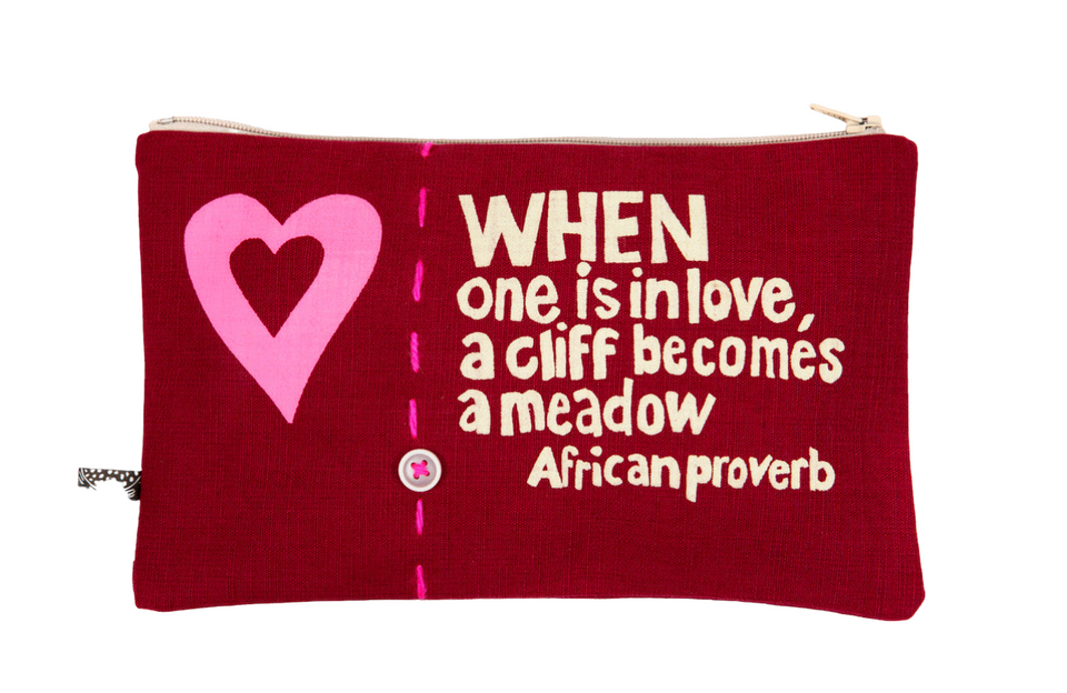 "When One Is In Love" African Proverb Pouch