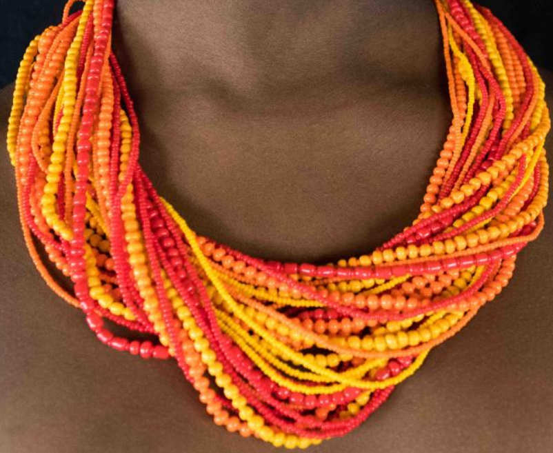 Zulu Beaded 30 Strand Necklace & Bangle Set