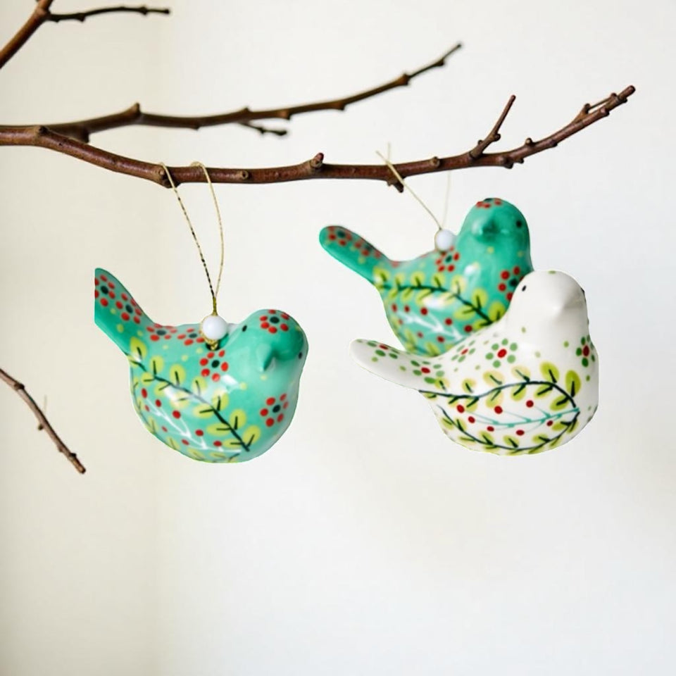Potterswork Ceramic Love Bird Ornaments