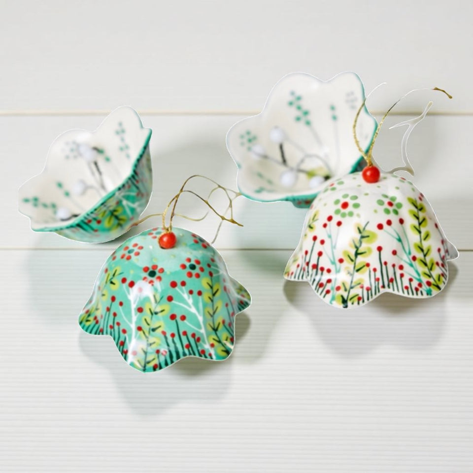 Hand-Painted Ceramic Blossom Bell Ornament – Potterswork