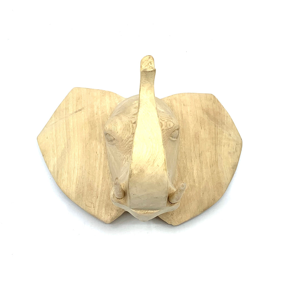 Small Hand Carved Jacaranda Elephant Head Wall Hanging