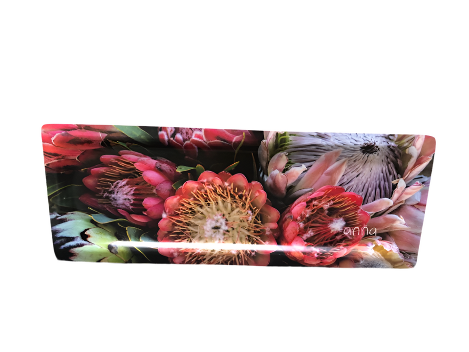 Anna's Protea Bunch Rectangular Melamine Tray