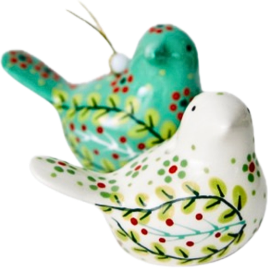 Potterswork Ceramic Love Bird Ornaments