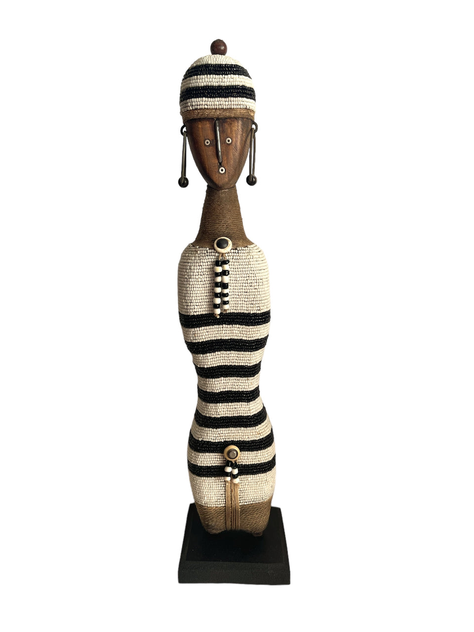 Beaded Namji Doll Black & White Stripe