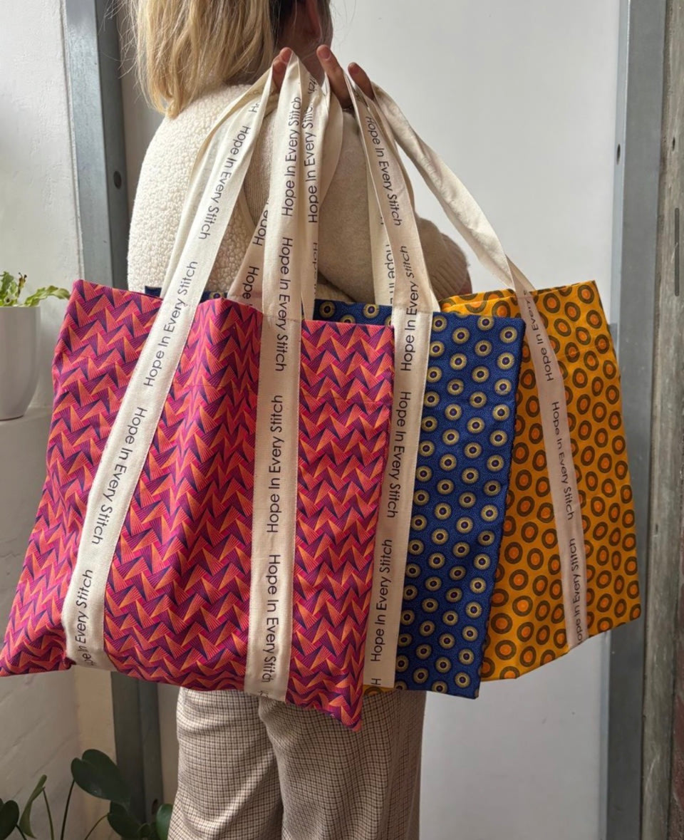 Hope in Every Stitch Shweshwe Tote