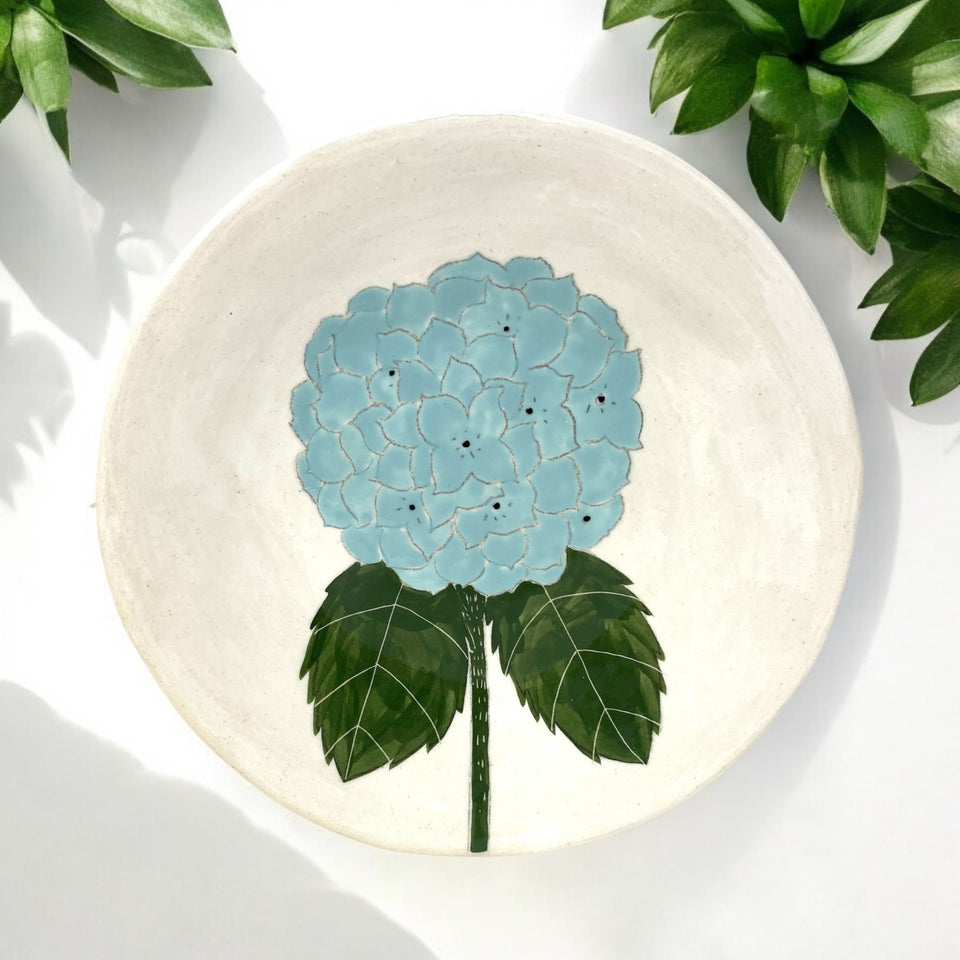 Gemma Orkin Ceramic Plate - Blue Hydrangea