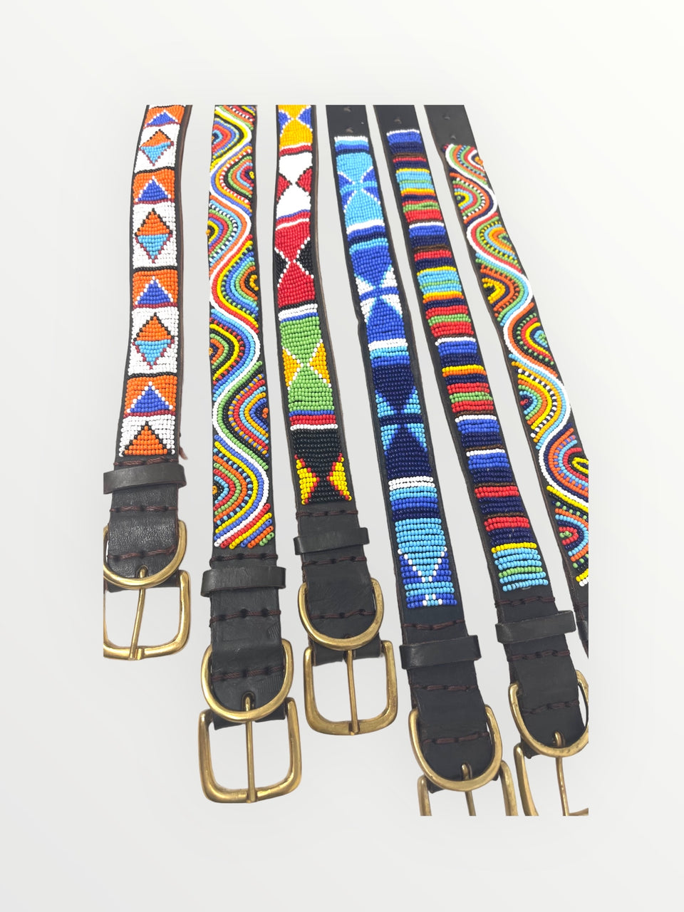 Maasai Leather Beaded Dog Collar