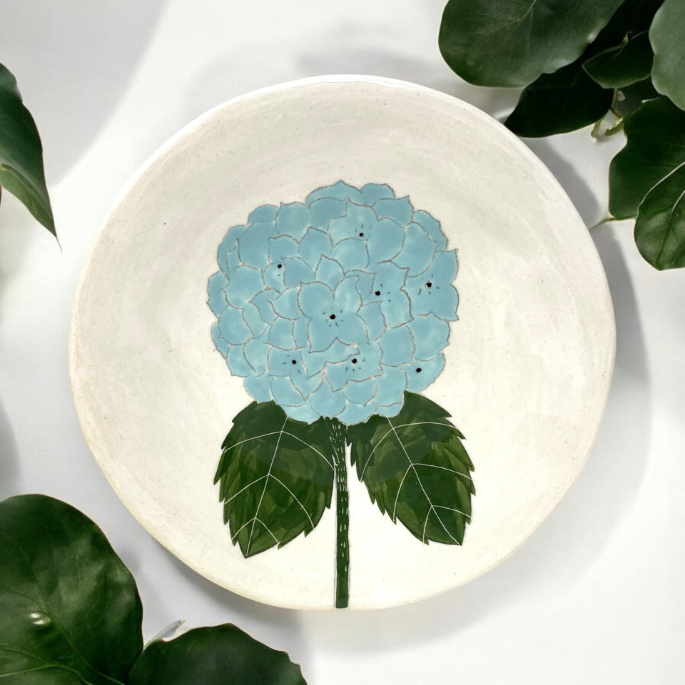 Gemma Orkin Ceramic Large Plate - Blue Hydrangea