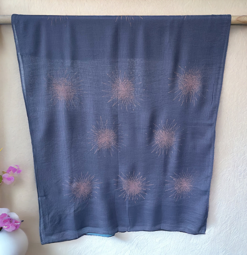 Pink on Charcoal Protea Voile Scarf