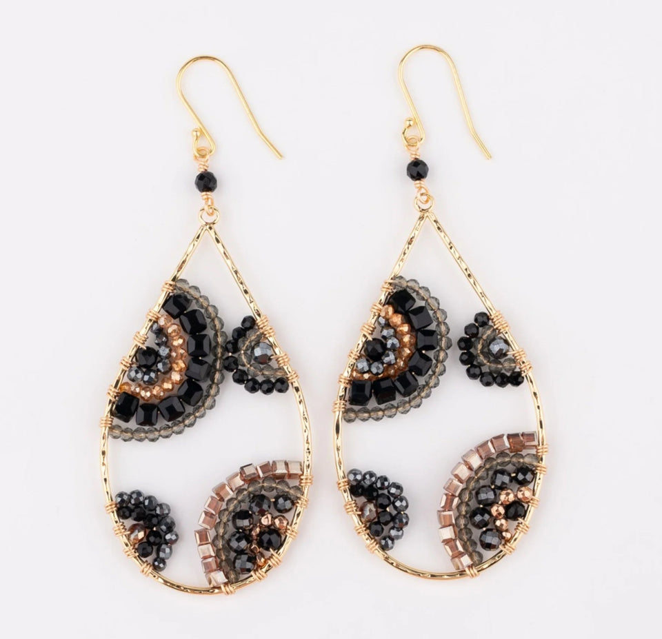 Crescent Earrings in Midnight