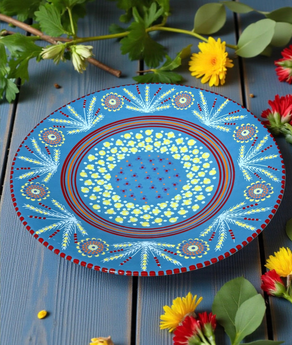 Potters Large Open Blue Harvest Bowl