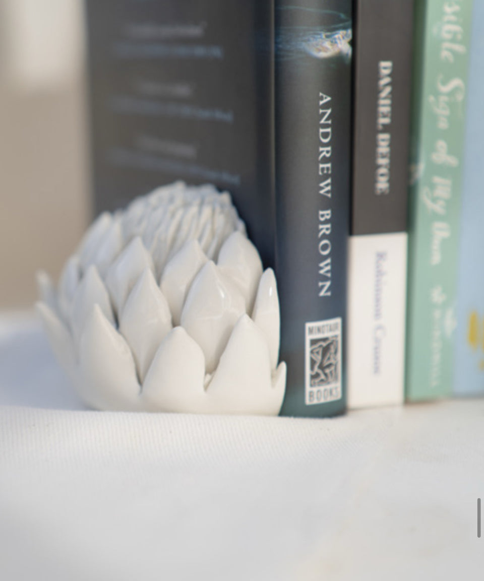 King Protea Ceramic Bookends 