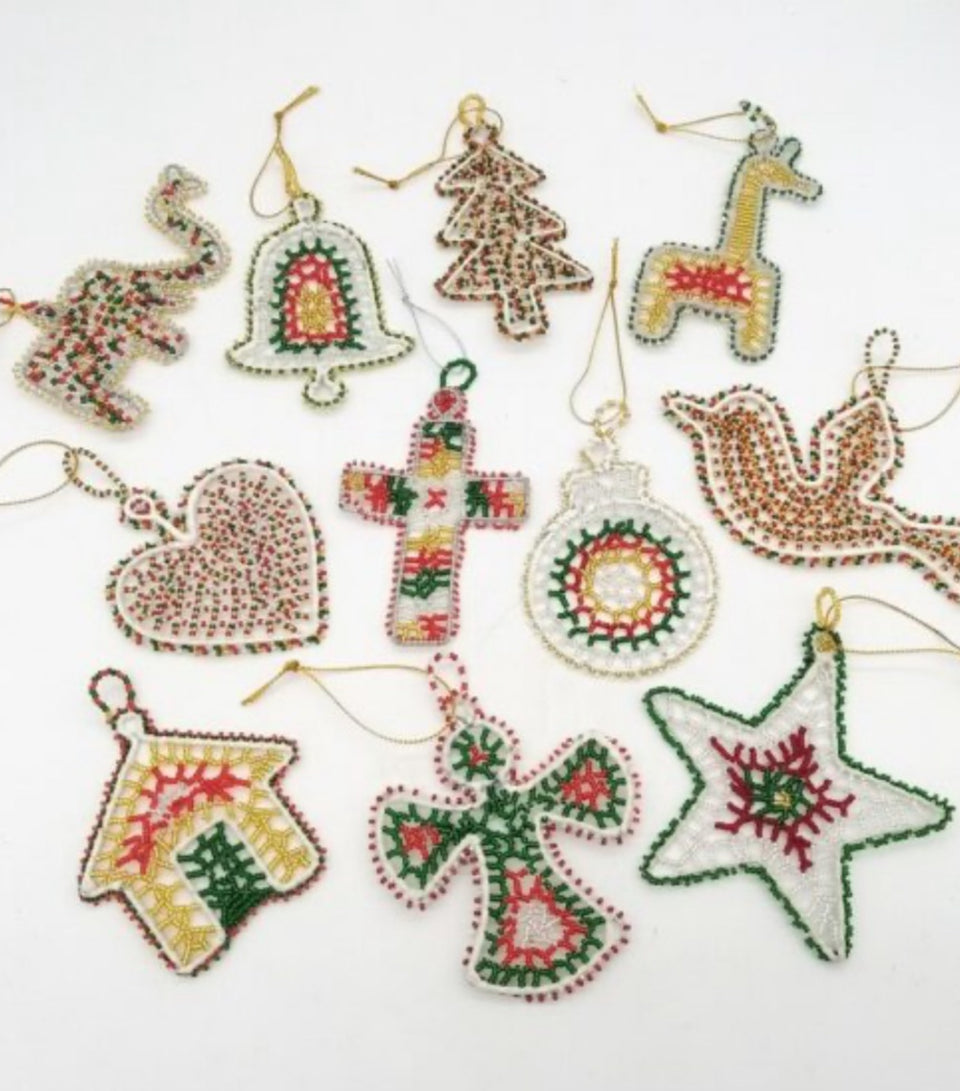 Beaded Variety Pack Christmas Ornaments (Set of 5)