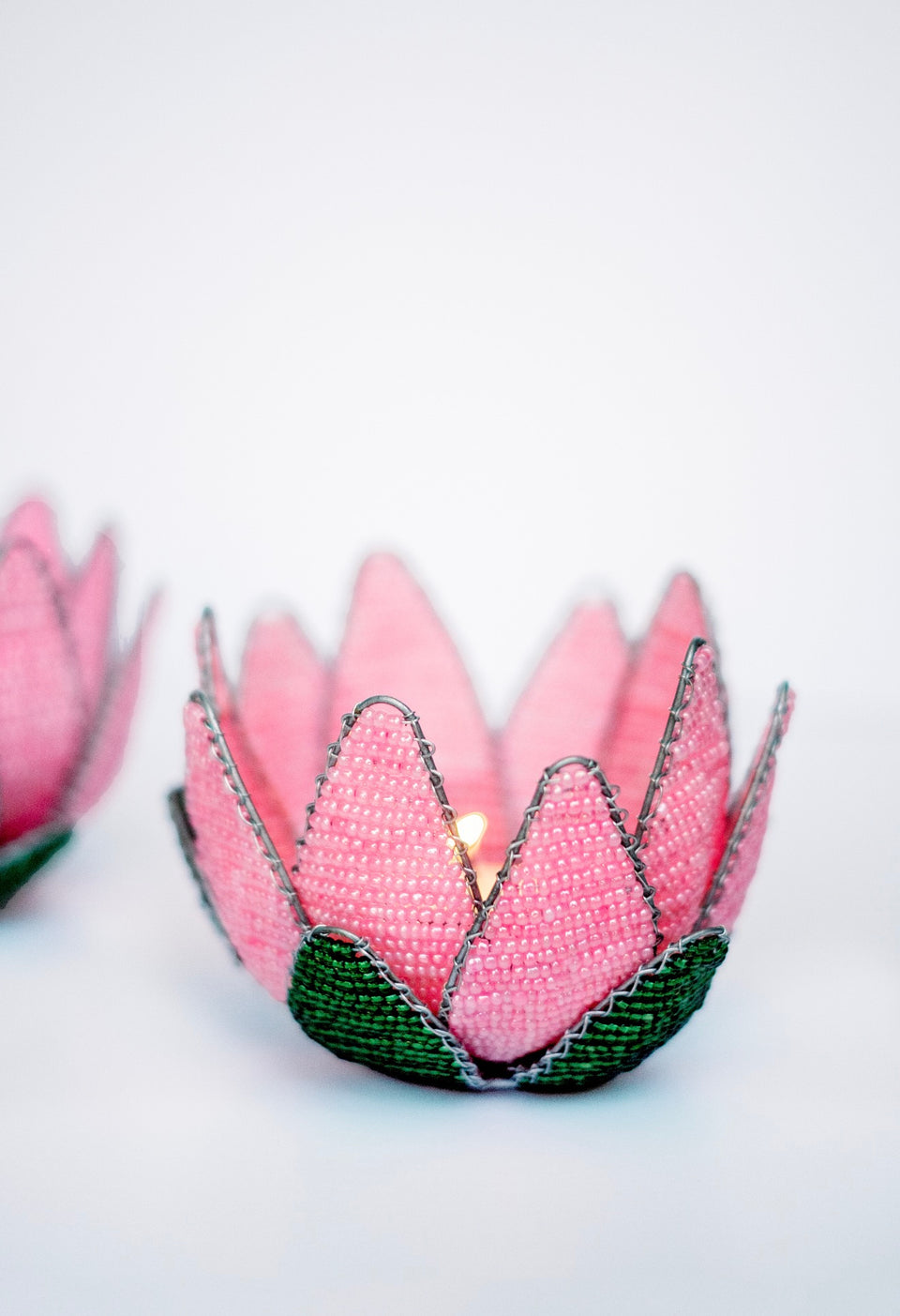 Pink Protea Tea Light Holder