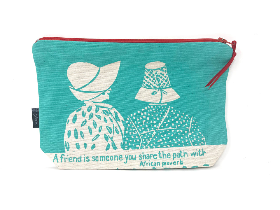 "A Friend Is Someone You Share The Path With" African Proverb Cosmetic Bag