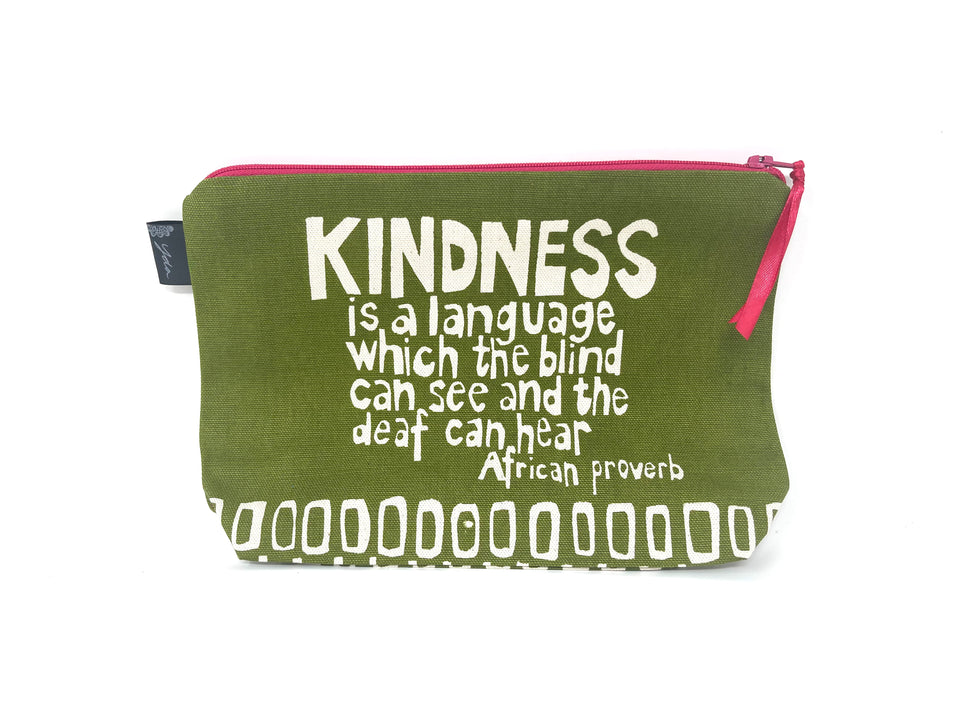 "Kindness Is A Language" African Proverb Cosmetic Bag