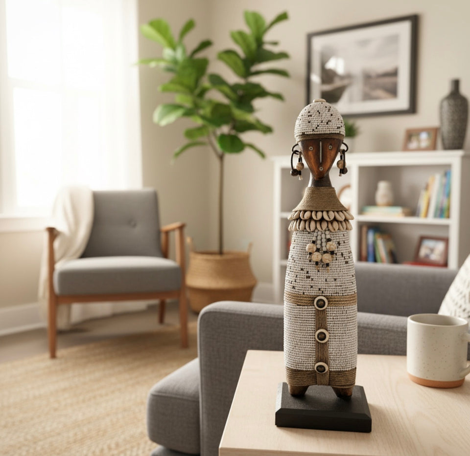 Beaded Namji Doll 13" White