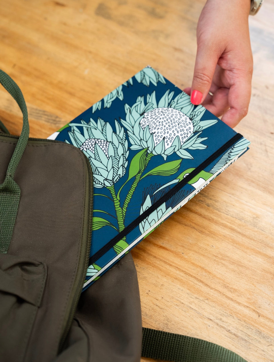 Alove Supreme Protea A5 Notebook – Blue on Gunmetal