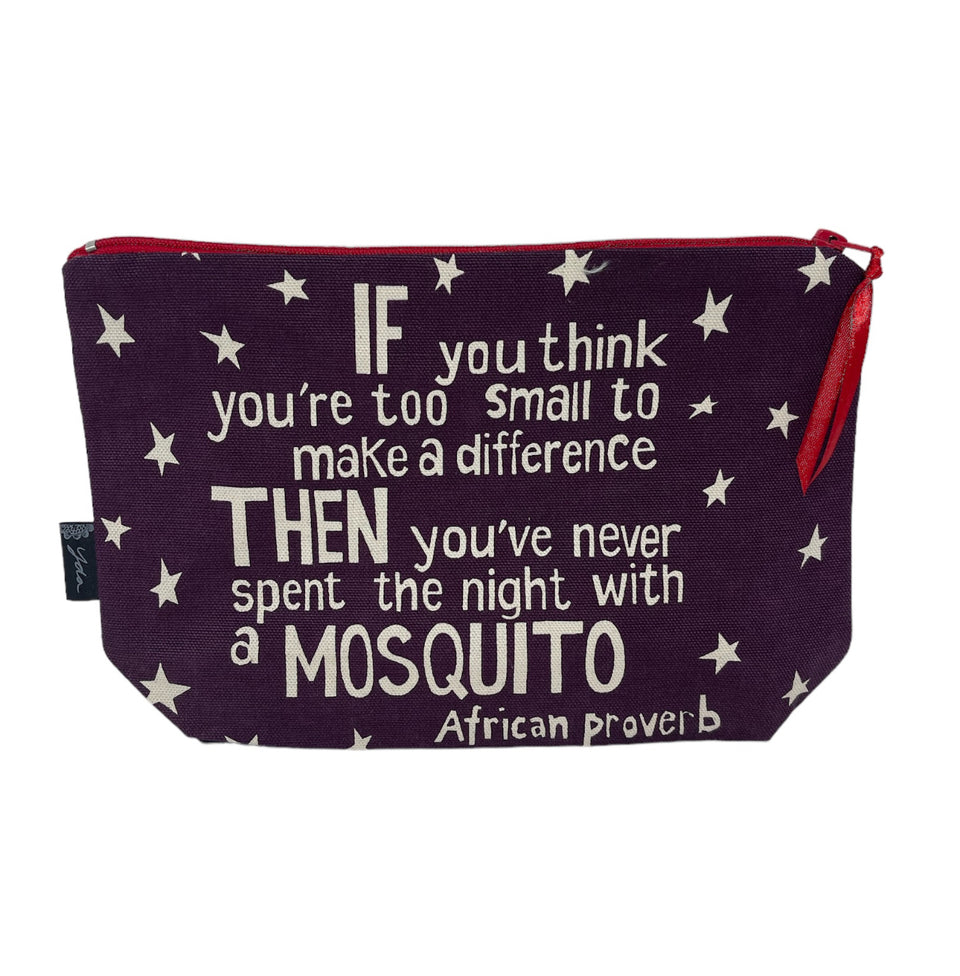 "If You Think You're Too Small To Make A Difference" African Proverb Cosmetic Bag