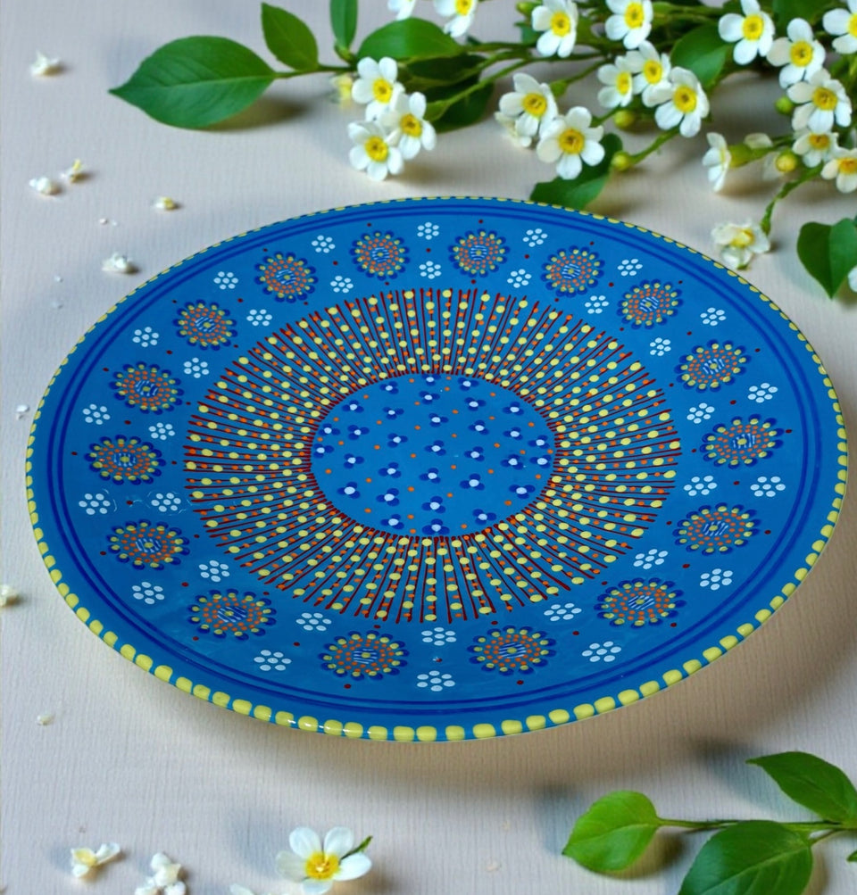 Potters Large Open Bright Blue Bowl