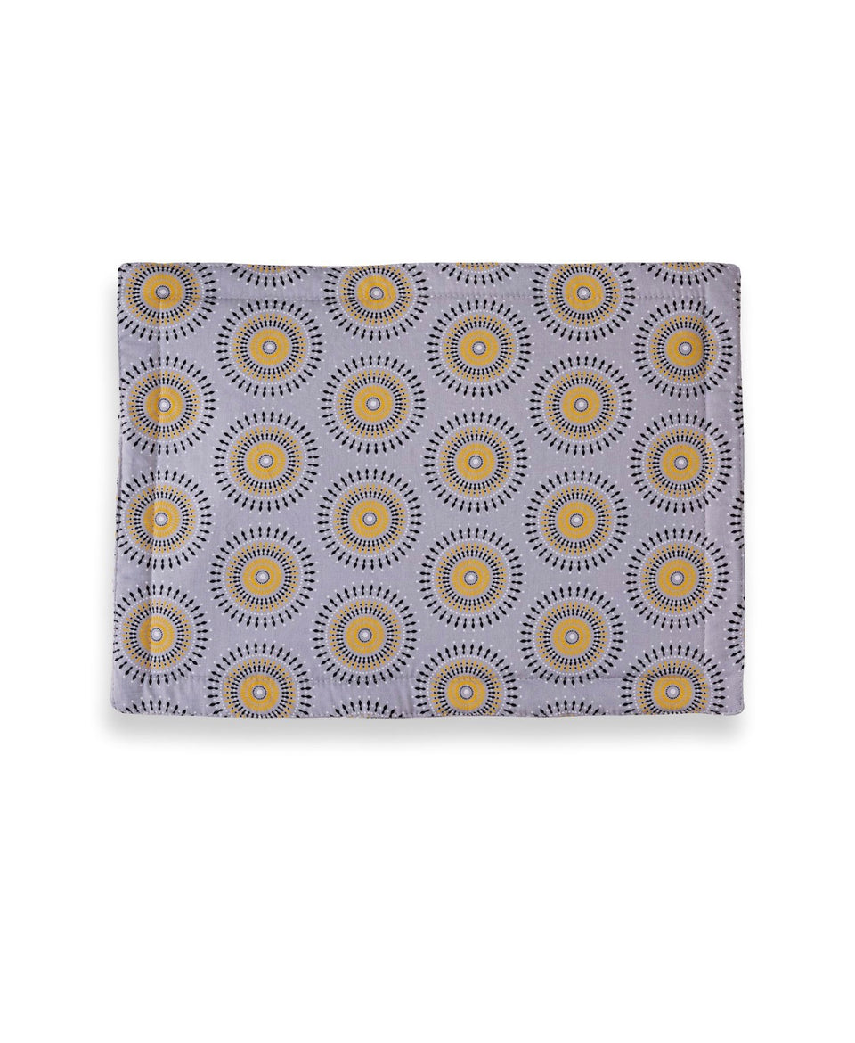 Gray Reversable Shweshwe Cotton Padded Placemats (Set of 6)
