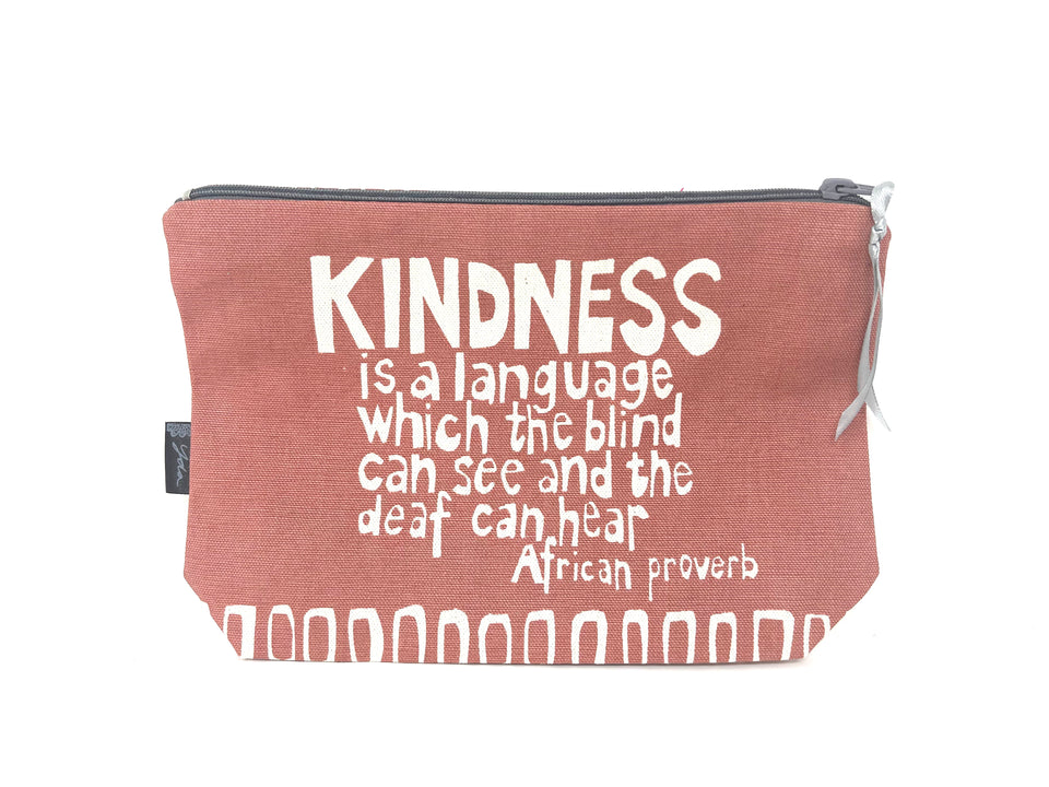 "Kindness Is A Language" African Proverb Cosmetic Bag
