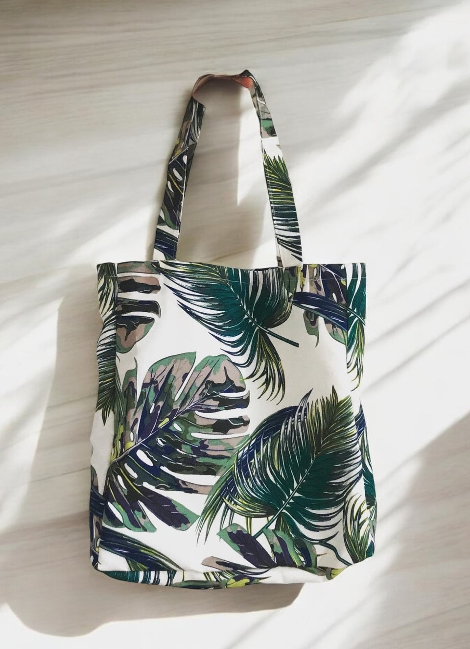 Palm Leaf Fabric Tote