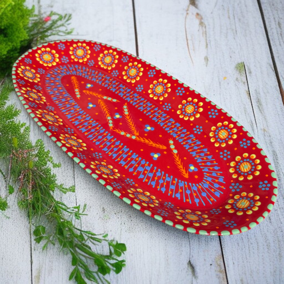 Potters Oval Vegetable Platter Red Delight