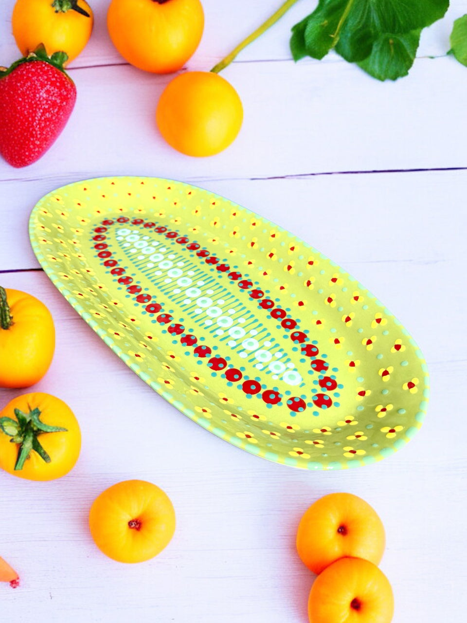 Potters Lime Green Oval Platter