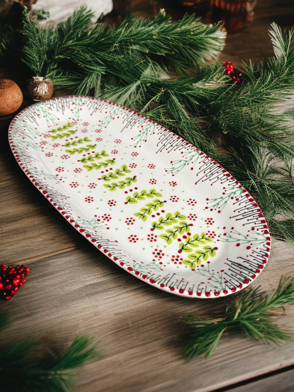 Potters Oval Vegetable Platter Christmas