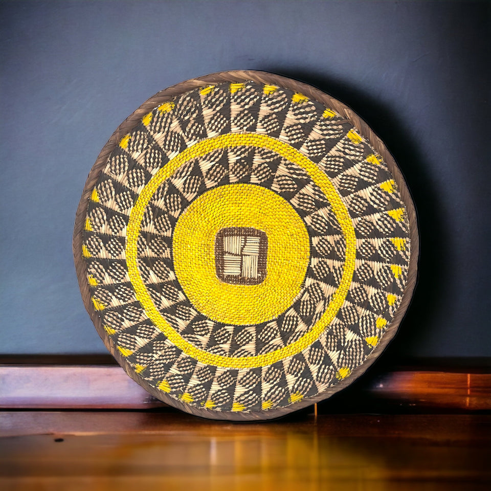 Yellow Painted Tonga Basket