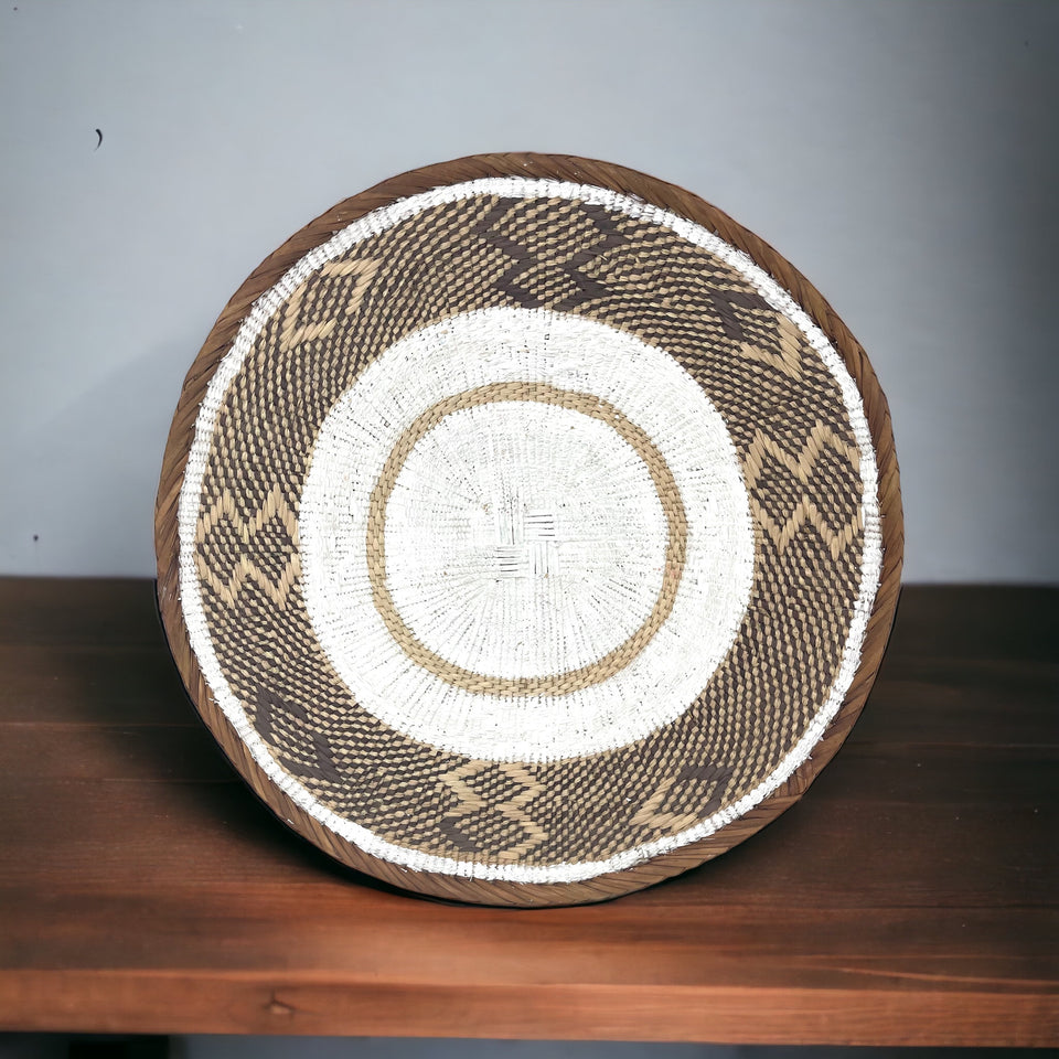 White Painted Tonga Basket