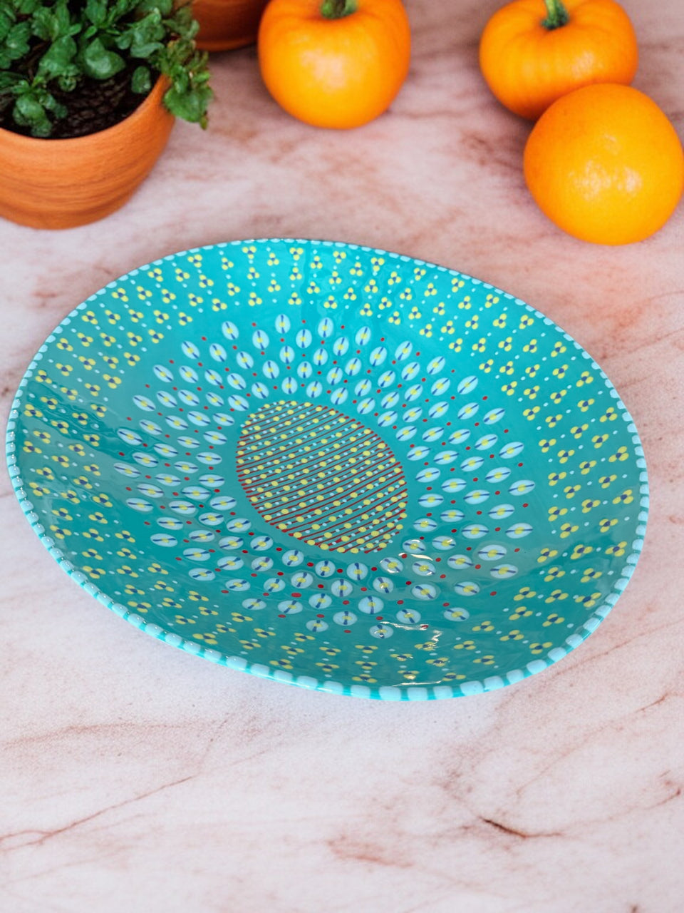 Potters Large Jade Oval Fruit Bowl