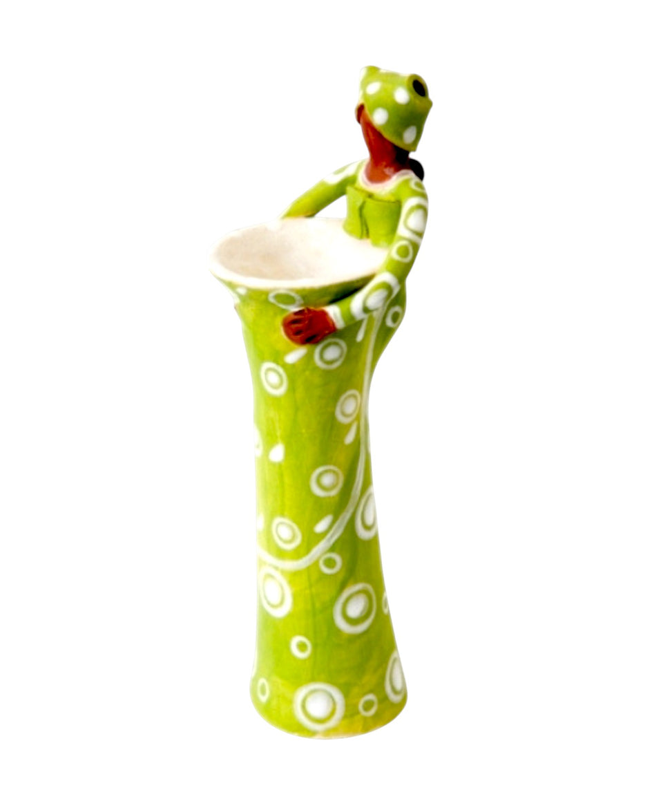 Ceramic African Lady Ubuntu Lime Vase