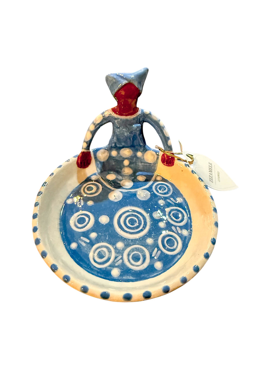 Ceramic 1 Lady Blue Candy Dish