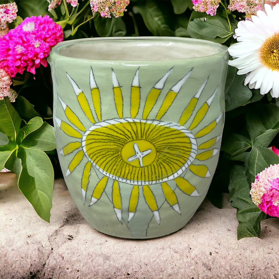 Gemma Orkin Ceramic Pot - Yellow Vygie