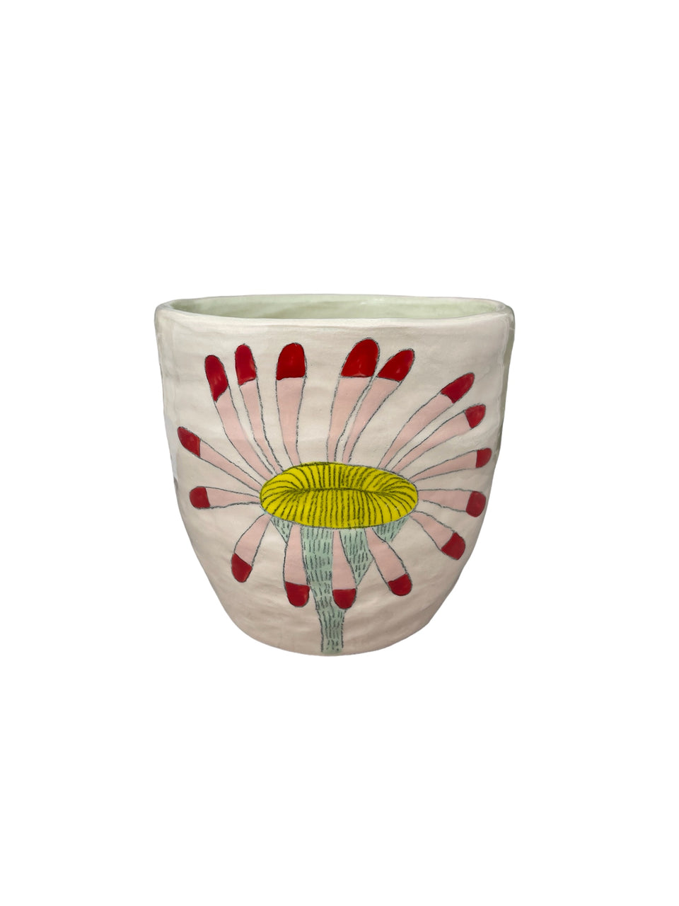 Gemma Orkin Ceramic Pot - Pink & Red Vygie