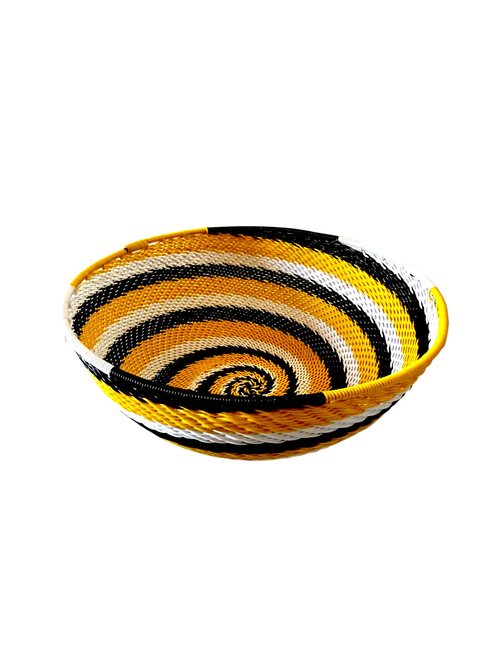 Yellow Swirl Custom Made African Wire bowl