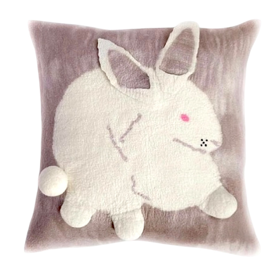 Hand Felted Bunny Pillow Cover