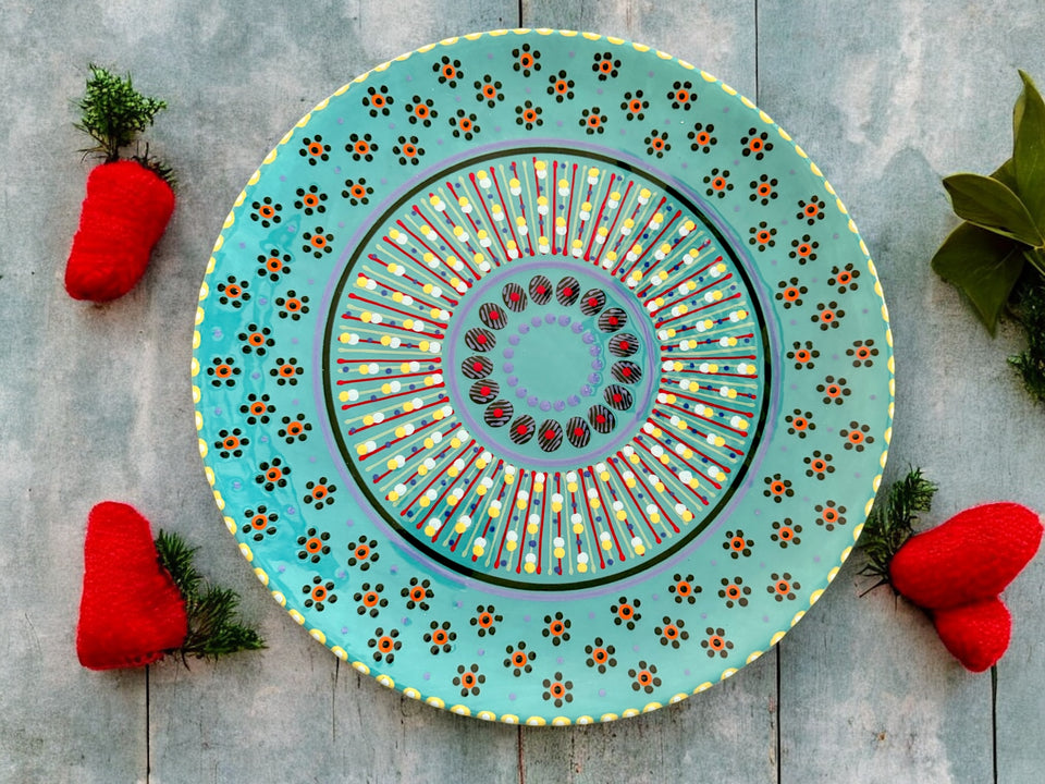 Potters Turquoise Cake Plate