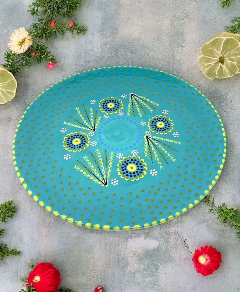 Potters Teal Cake Plate
