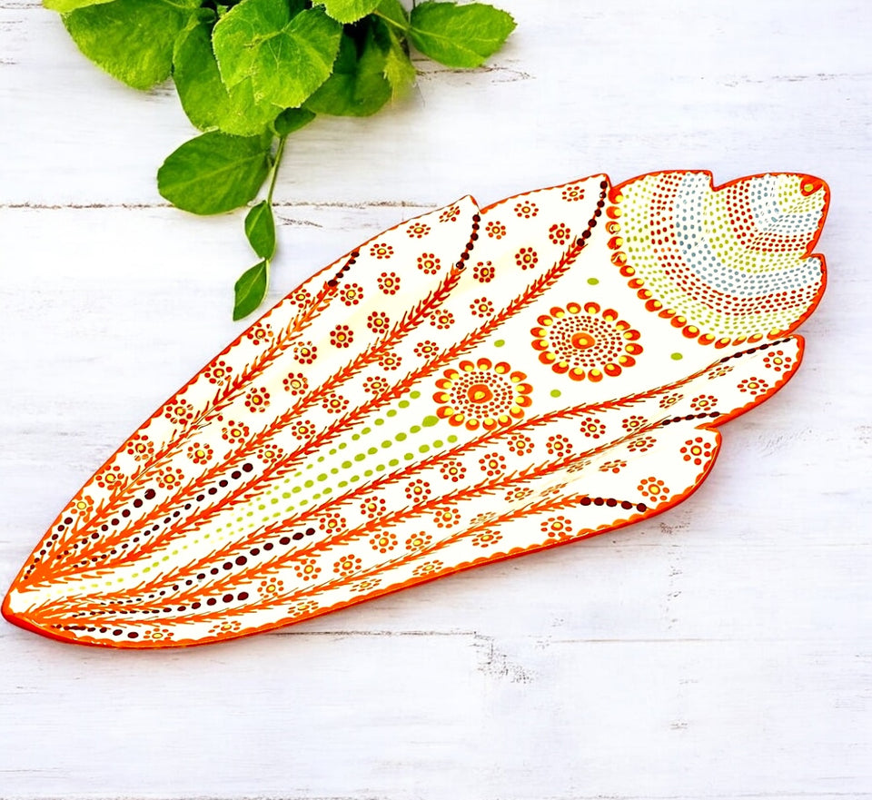 Potters Orange Gladiola Platter